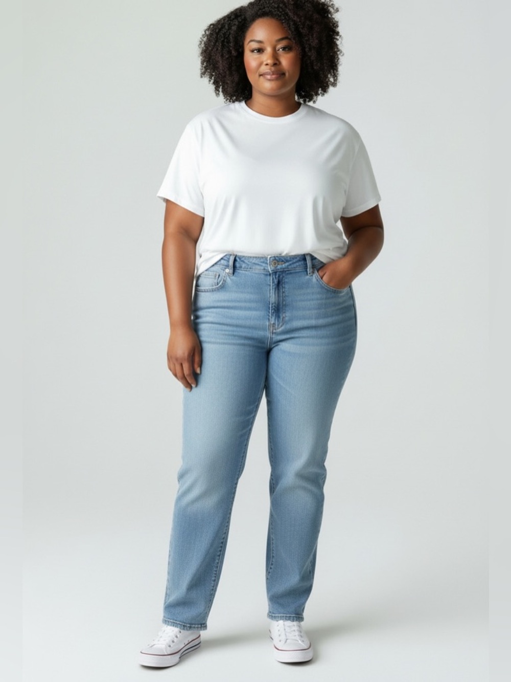 NWT🌺Gloria Vanderbilt•Relaxed Straight Leg Jeans Light Wash